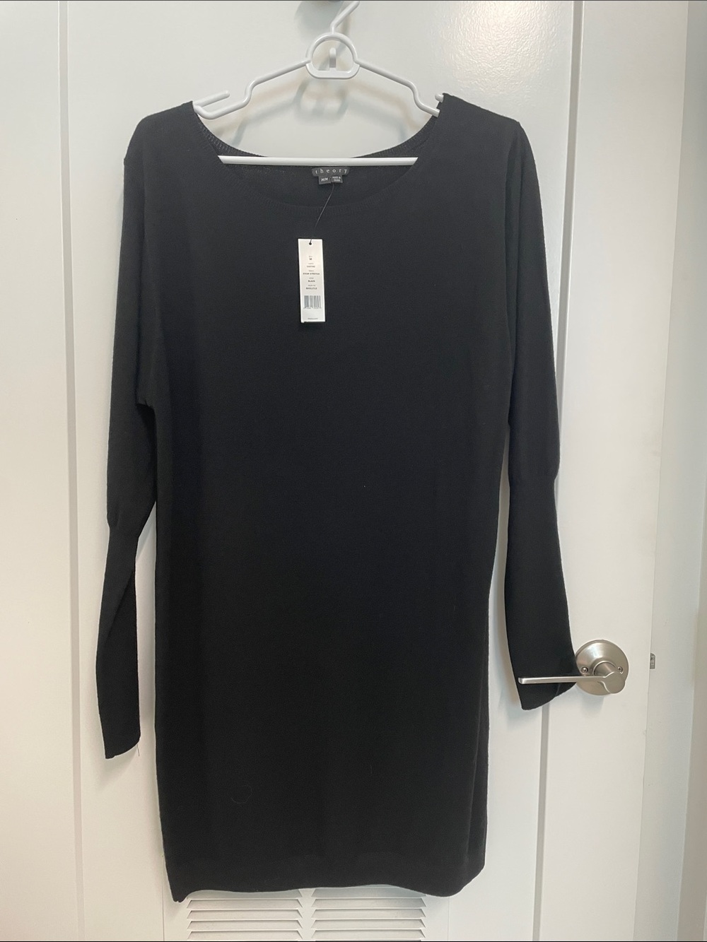Theory Black Long Sleeve Knit Dress